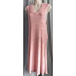 Beach Pink Hooded Mesh Dress Swimsuit Cover Up Large Womens